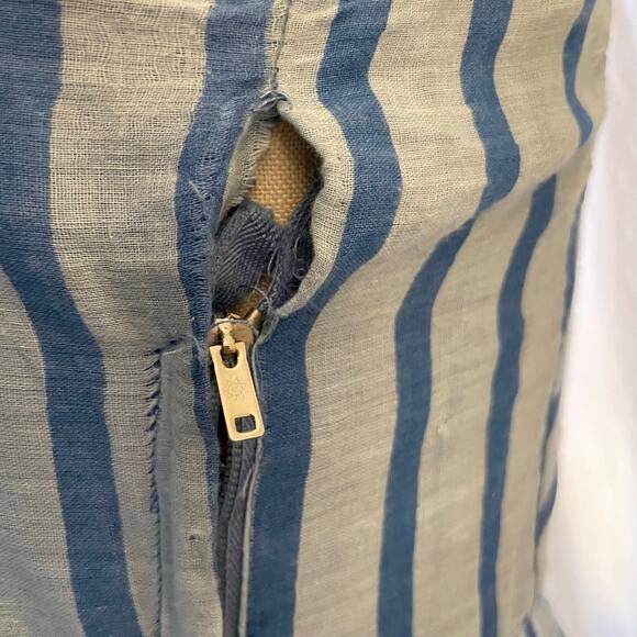 Rare 70s Cotton Gauze Made In India Floral Stripe Dress Sz S Please Read Descrip - Picture 4 of 16